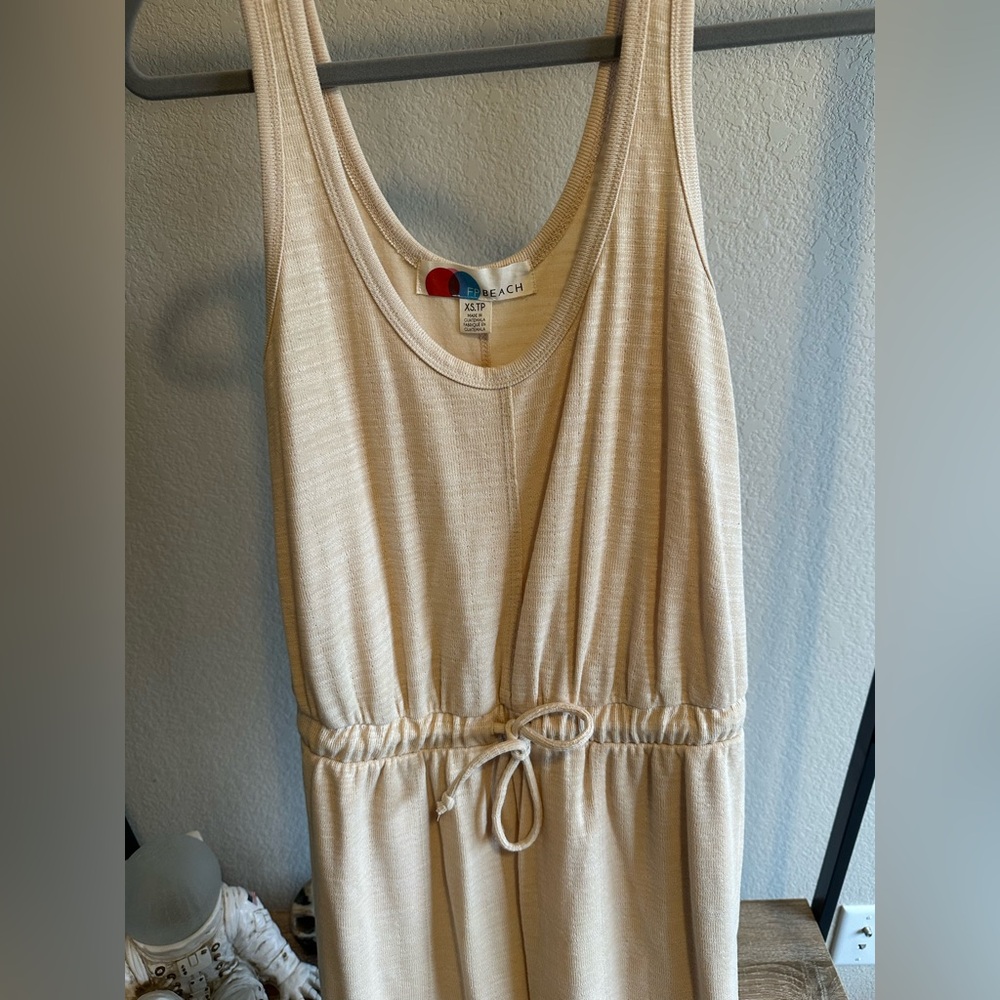 FP Movement by Free People Cream Sleeveless Drawstring Jumpsuit - Picture 7 of 13